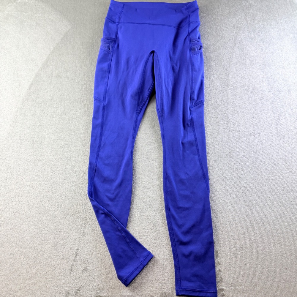 Fabletics Motion365 High Waisted Leggings Royal Blue Mesh Pockets Women's Small